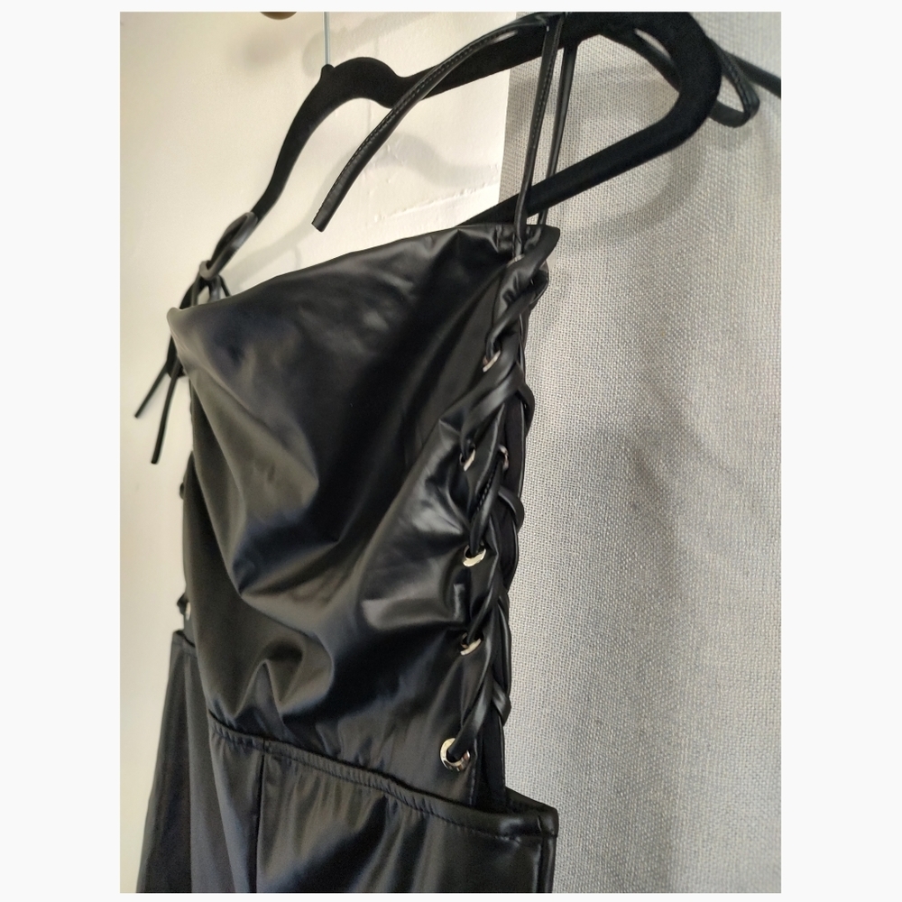 Windsor Tube Top Pleather Jumpsuit